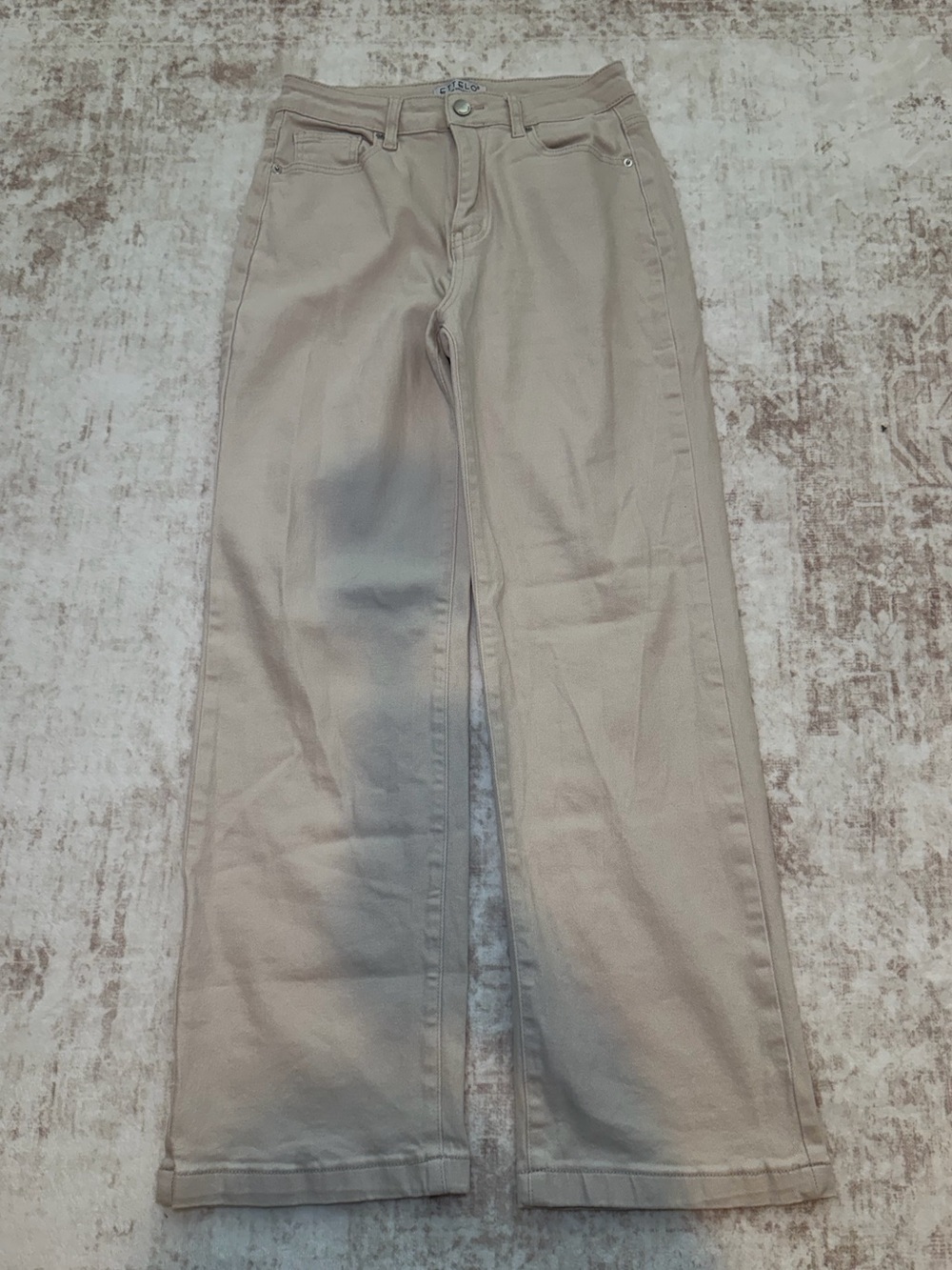 ETTELO Neutral Beige Straight Leg Jeans Women’s Size 8